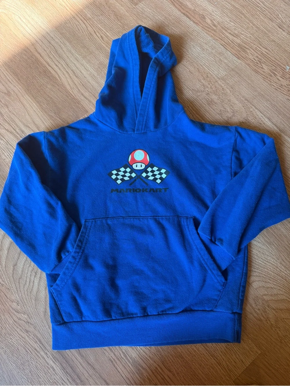 Blue Mario Kart Kids Hoodie with Red Super Mario Tee 6/7 Small